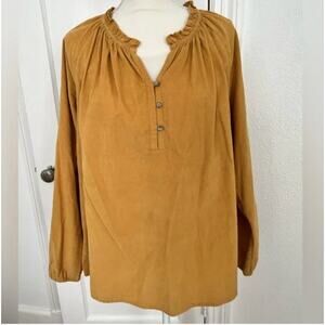 Women’s Mustard Long-Sleeve Peasant Top